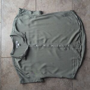 Lightweight Light Army Green Short Sleeves Button down Shirt